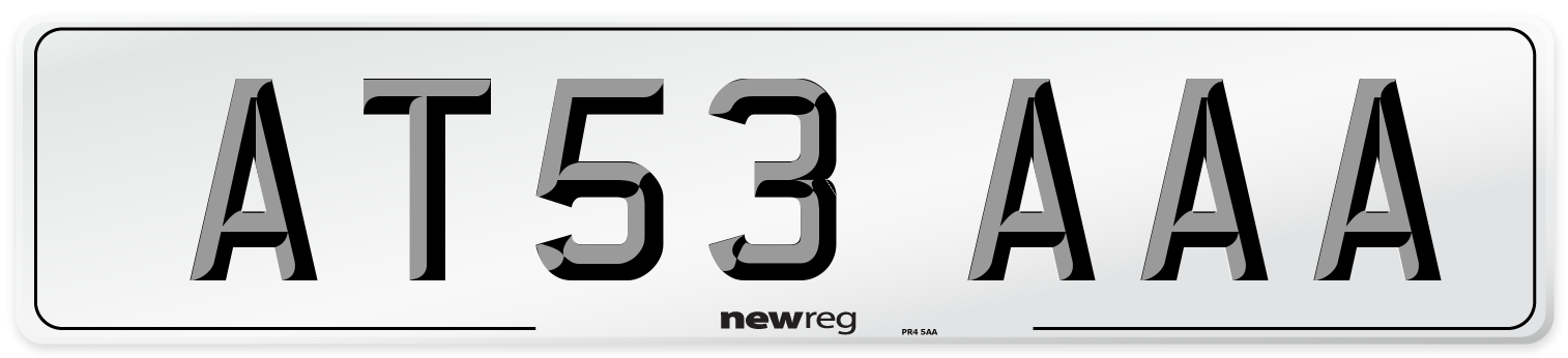 AT53 AAA Number Plate from New Reg